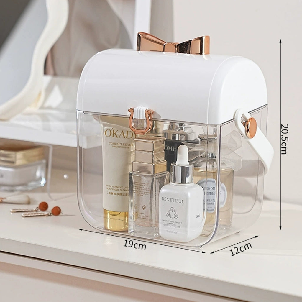 Premium Makeup Storage Case with Handle – Clear Vanity Organizer