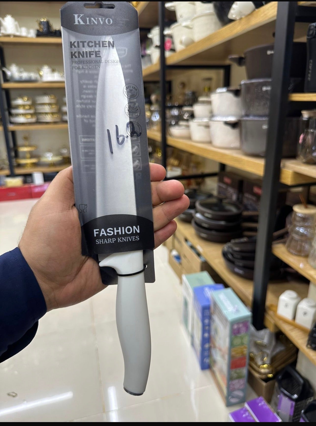 Kinvo Chef Knife Professional Blade with White Handle