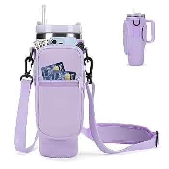 Stanley Bottle Carrier Bag with Phone Pocket Compatible- Fits Stanley 40 oz Tumbler Neoprene Water Bottle Holder Bag with Adjustable Strap Ball Bag for Stanley Cup Accessories