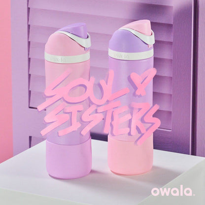 Owala FreeSip Stainless Steel Water Bottle – Soul Sisters Lavender Pink Ombre Limited Edition (24 oz / 710 ml)