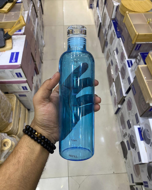 550Ml Gradient Borosilicate Glass Water Bottle With Time Marking