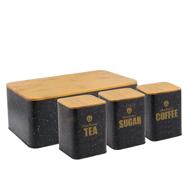 HausRoland Deluxe Bread Bin & Canister Combo 4Pcs Set