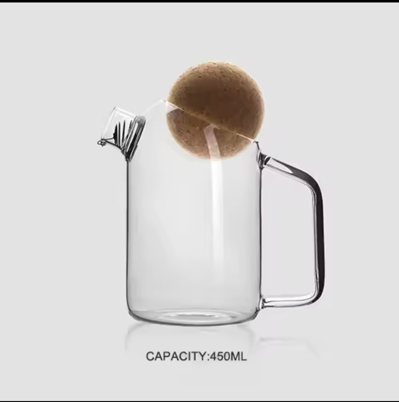 Nordic Borosilicate Glass Teapot with Cork Lid - Stove Proof