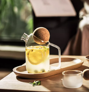 Nordic Borosilicate Glass Teapot with Cork Lid - Stove Proof