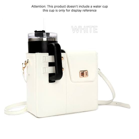 Crossbody Water Cup Storage Bag, Outdoor Water Bottle Carrier Bag With Storage Pocket, Tumbler Carrier Office Bag For Girls (Stanley Quencher Purse)