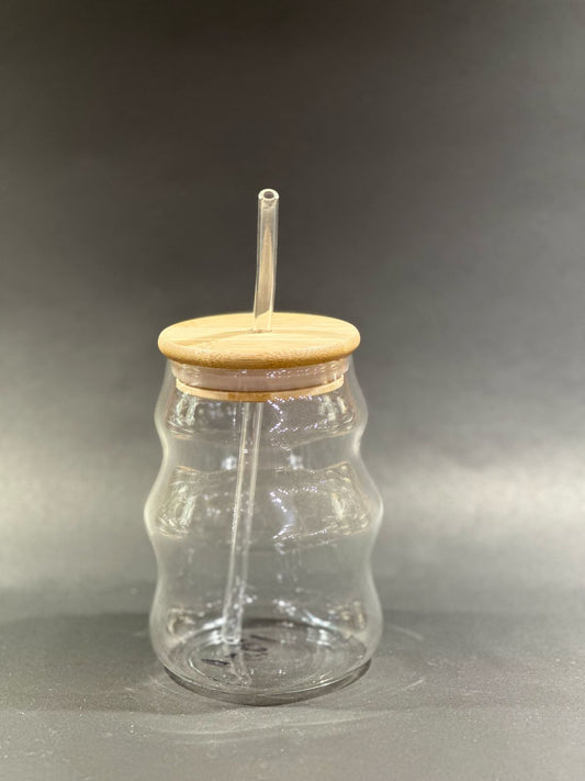 Ice Tea Glass With Lid & Straw 500Ml