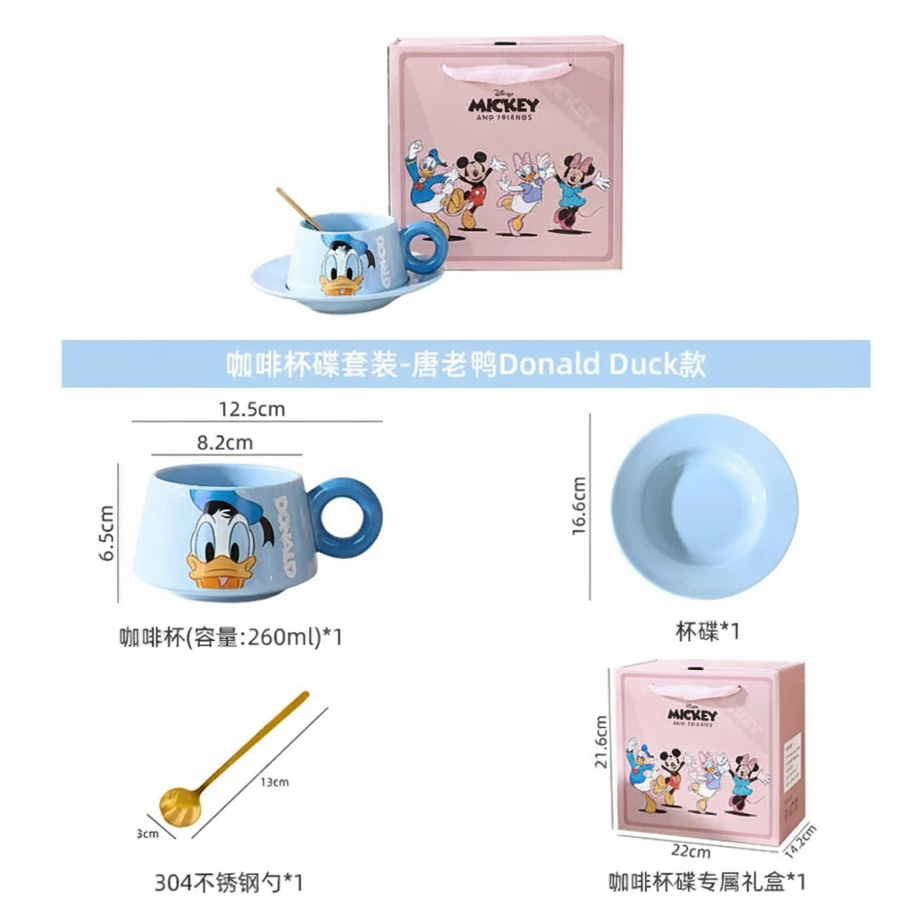 DISNEY MINNIE MOUSE & FRIENDS CUP AND SAUCER SET CHARMING COLLECTIBLE TEAWARE - DONALD DUCK