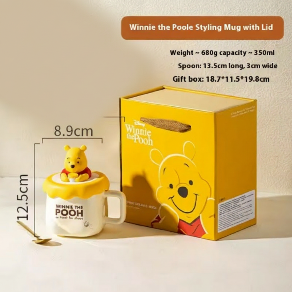 DISNEY WINNIE THE POOH CERAMIC MUGS WITH SPOON