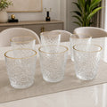 6 Pcs Gold Rim Crystal Glass Set